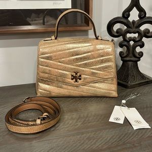 Tory Burch Kira Chevron Metallic Top Handle Bag
